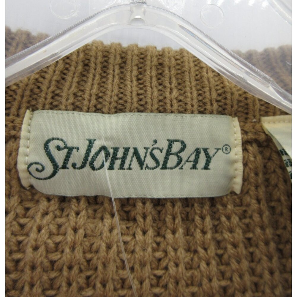 VINTAGE St Johns Bay Sweater Medium Fisherman Ribbed Chunky 80s NEW - Picture 8 of 12